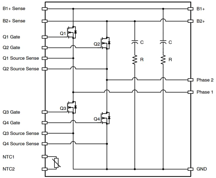 Schéma de principe - onsemi Module MOSFET NXV08H300DT1